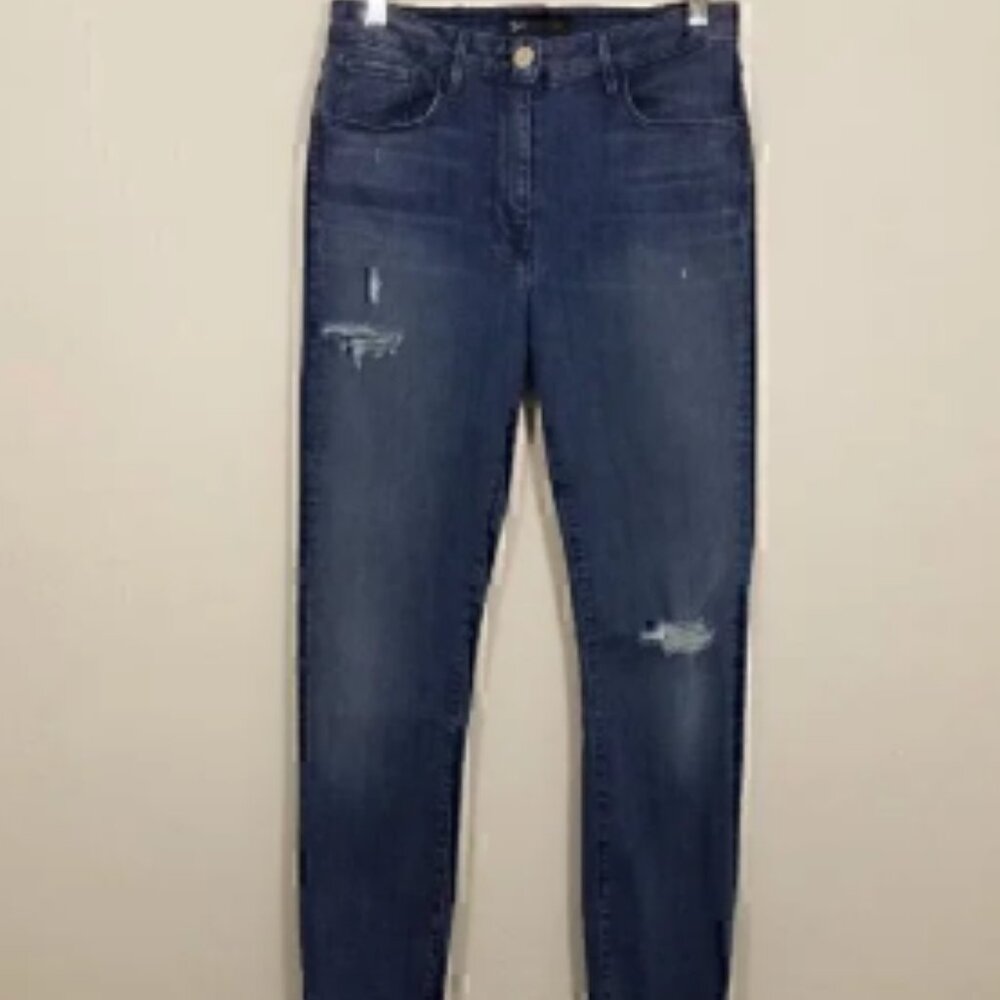 3x1 Skinny Super Stretch Jeans Blue Distressed Zipper Size 27